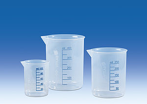 Cốc nhựa PP vạch màu xanh Vitlab | Griffin beakers, PP, raised blue scale Vitlab
