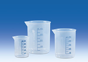Cốc nhựa trong PP vạch xanh Vitlab | Griffin beakers, PP, raised blue scale Vitlab